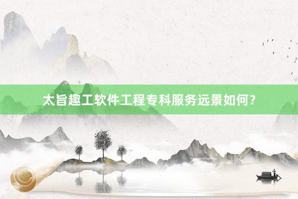 太旨趣工软件工程专科服务远景如何？